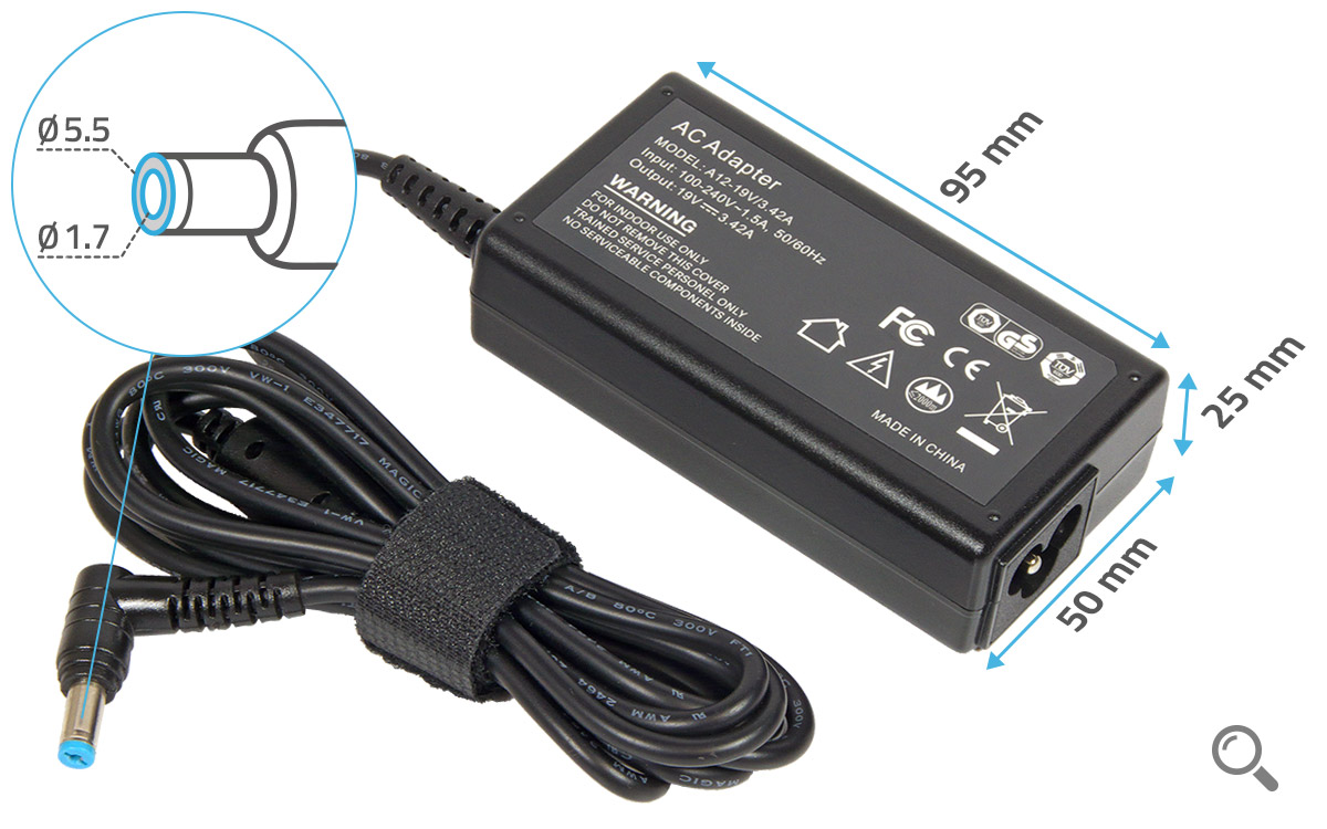 Chargeur PC Acer Adapter Ordinateur portable Acer 19V 3,42A 65W
