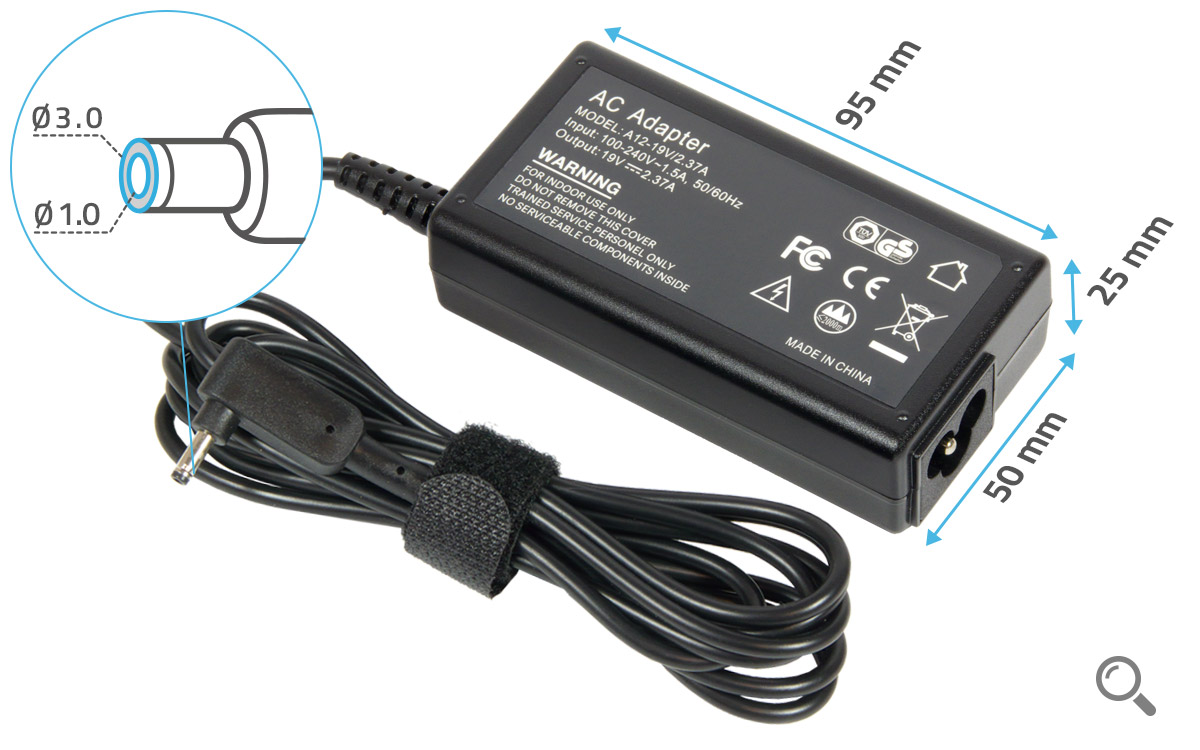 vhbw chargeur allume-cigare / voiture 12V pour ACER Acernote 355, 356,  367D, 367T, 374, 370C etc. remplace PA3201U-1ACA, SEB100P2-15.0, PA-1650-02