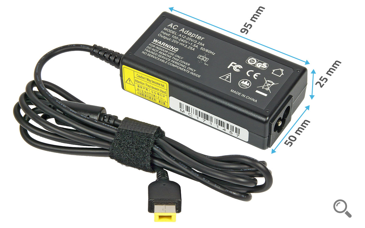 Chargeur/adaptateur 20,0V 3,25A avec connecteur 11 x 4 + Broche pour LENOVO